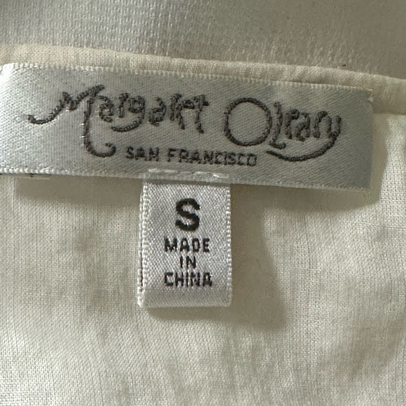 MARGARET O’LEARY White Cotton Mini Skirt Embroidered Pleated Clean Girl Small - Picture 8 of 13